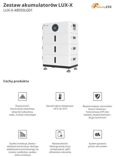 Magazyn Energii Felicity ESS LUX-X-48100LCG01 100Ah (z BMS) 5,12kWh