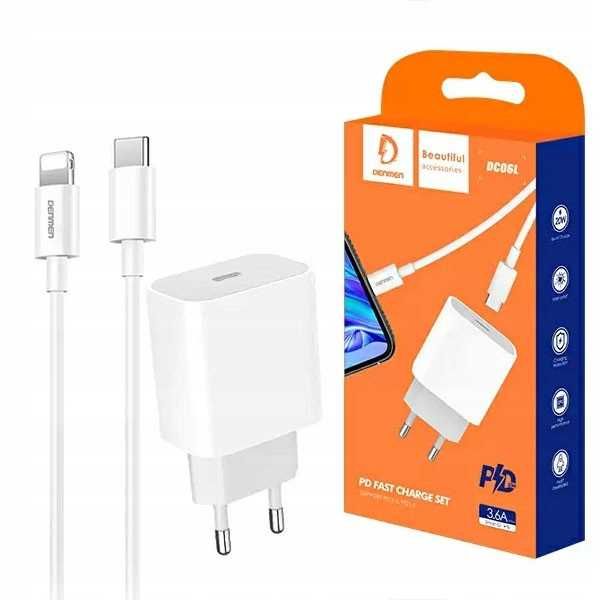 Szybka ładowarka Denmen 20W do iPhone z kablem Sklep iTop Warszawa