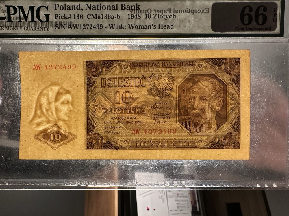 10 zł 1948 r pmg 66 unc prl