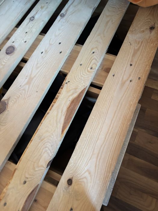 Masywne łóżko z europalet + materac 140x200 styl industrial loft DIY