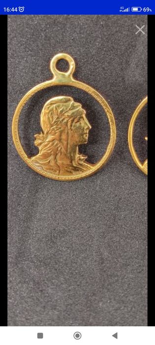 Moedas 1 escudo Pingentes banho de ouro