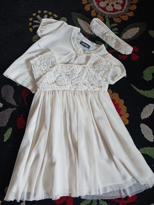 Komplecik: sukienka+sweterek+opaska