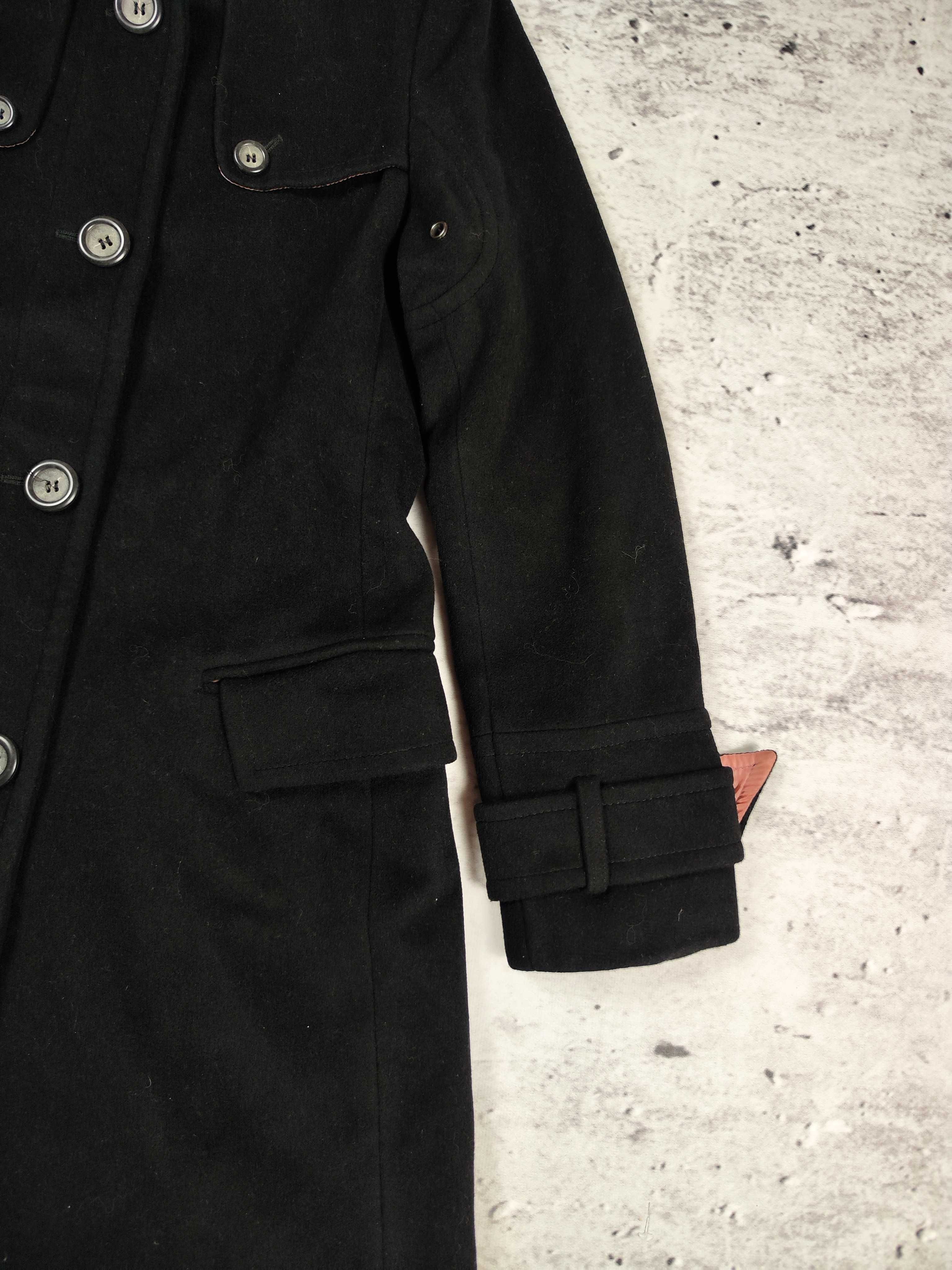 Płaszcz Max Mara Max & Co długi trencz wełna czarny r. S