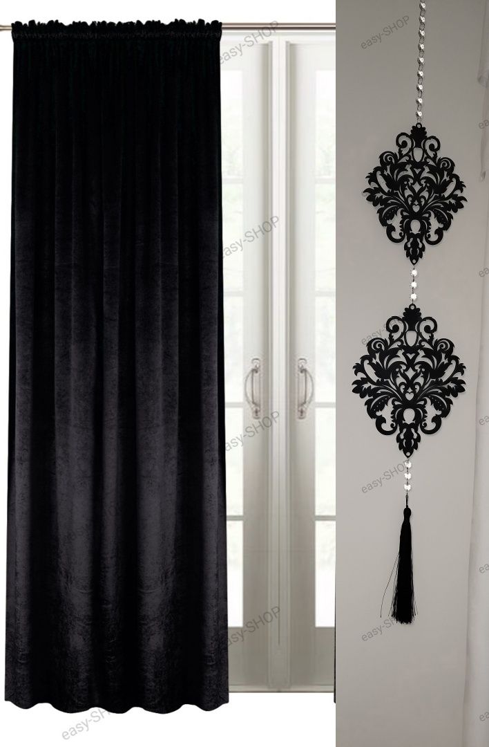 Czarna zawieszka do okna 120 cm girlanda