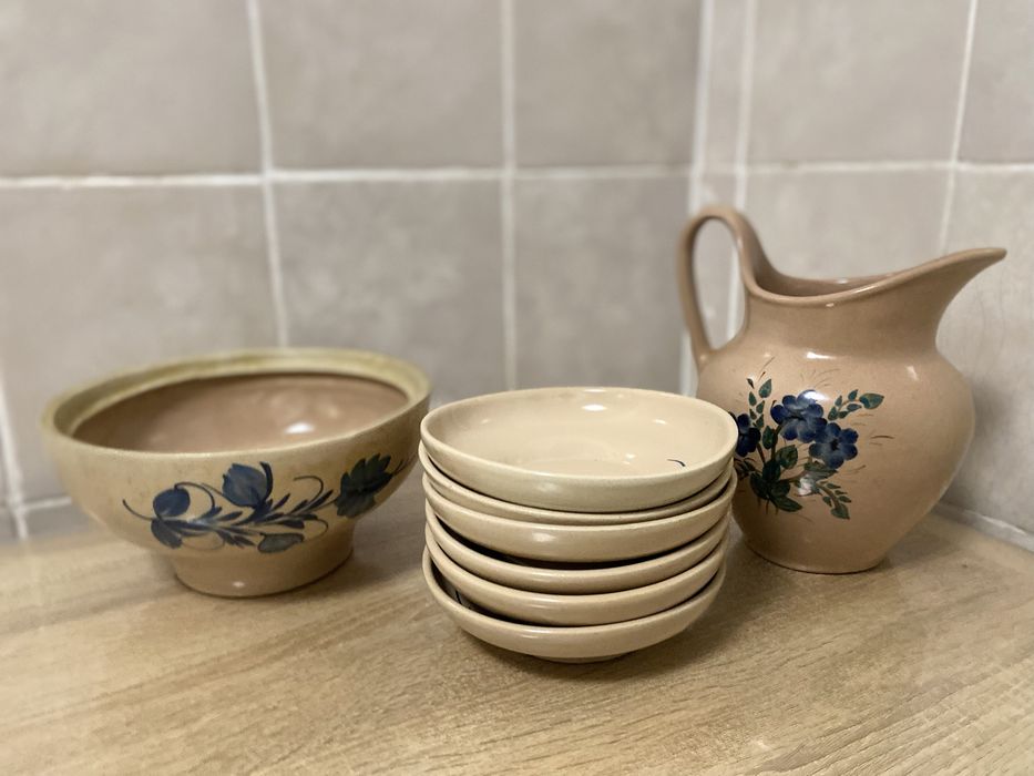 Макітра миска для куті різдвяна тарілки 6шт та глечик набір