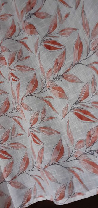 Zasłony krótkie wzór Gałezie i liście