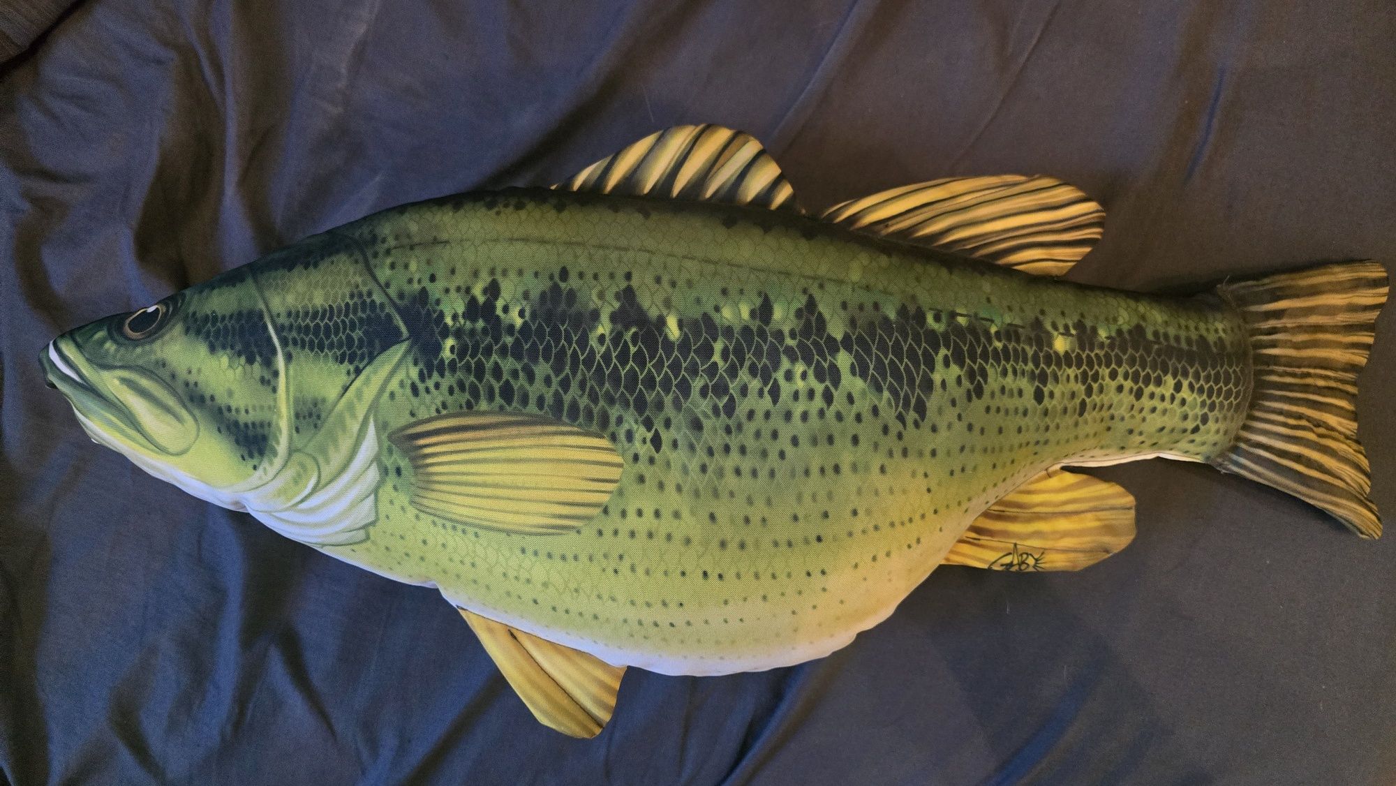 Poduszka ryba Bass wielkogębowy 64cm firmy Gaby