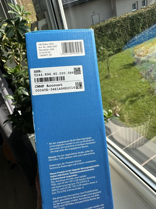 Router AVM FritzBox 7690 WiFi 7 Dual-band 5760 Mbit/s 3xRJ45 2xRJ11