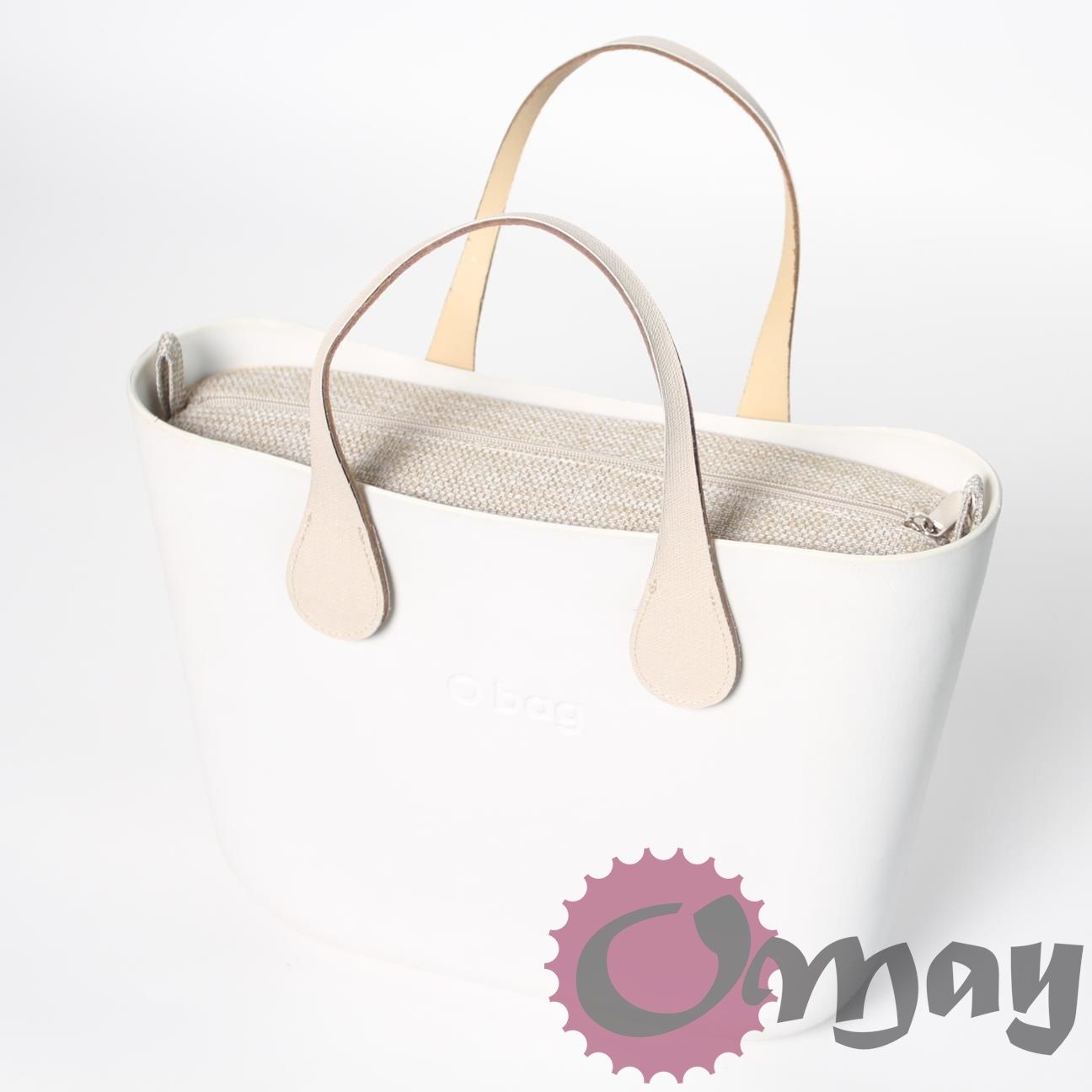 BEŻOWY organizer OBAG MINI struktura beż hummus 2 kieszenie OMAY