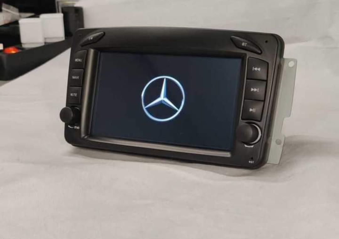 Rádio Android 12 com GPS Mercedes W203/W209 (Novo)