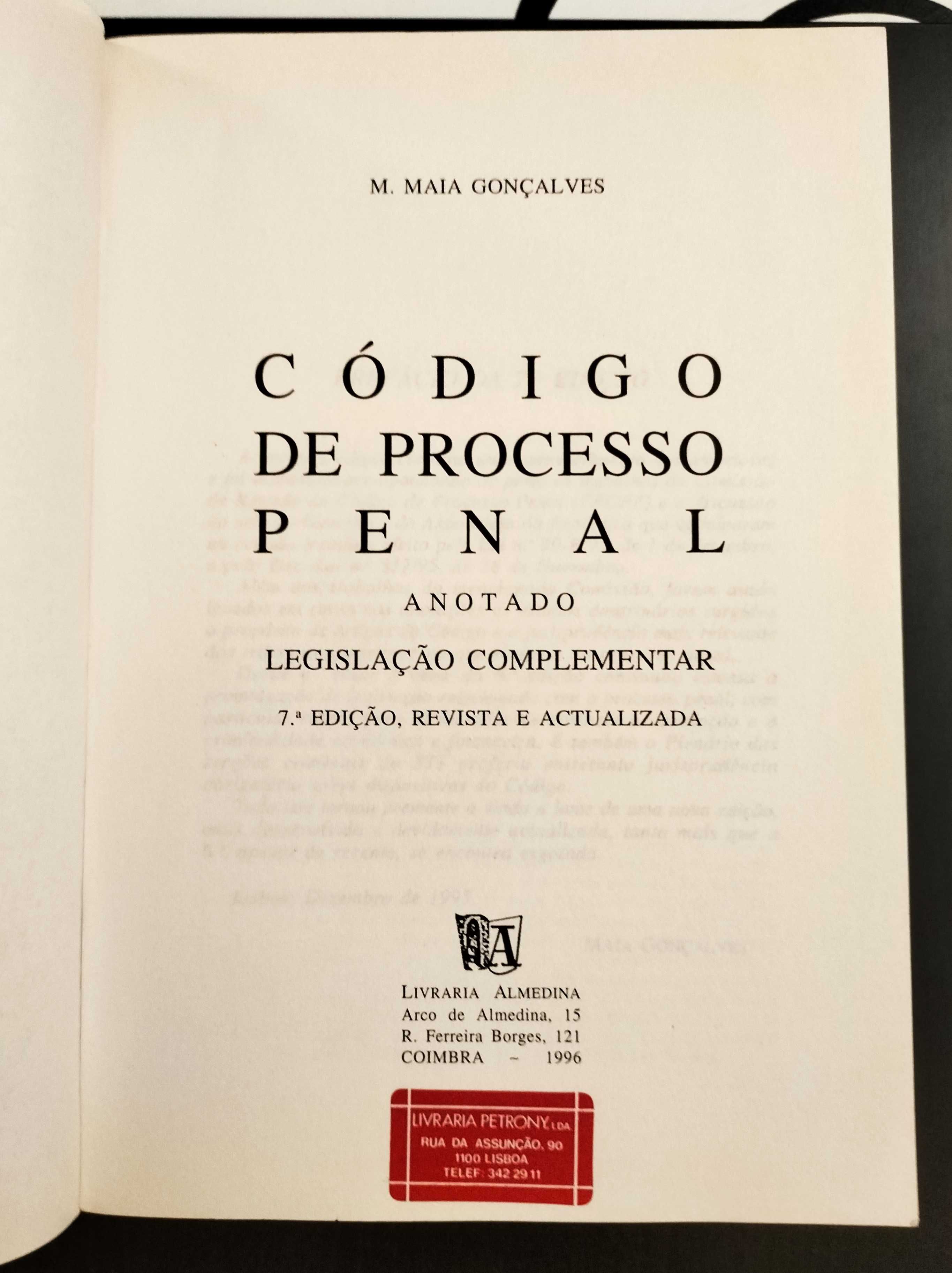 Manuel Lopes Maia Gonçalves - Código de Processo Penal - 1996