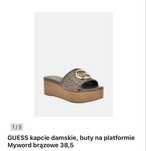 Klapki na platformie Guess 38,5 brązowe