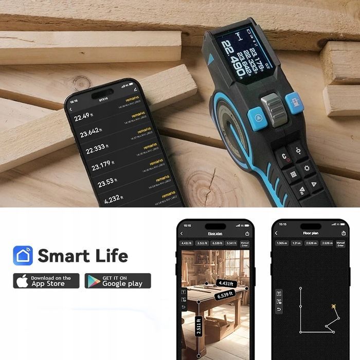 Dalmierz Cyfrowa Miarka Bluetooth Aplikacja Smart Life Projektowanie