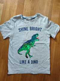 H&M koszulka t-shirt dinozaur cekiny odwracane r. 122/128