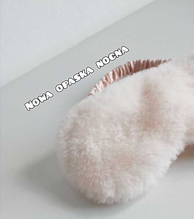 Opaska nocna do spania zaciemniająca beżowa kremowa nowa wygodna damsk