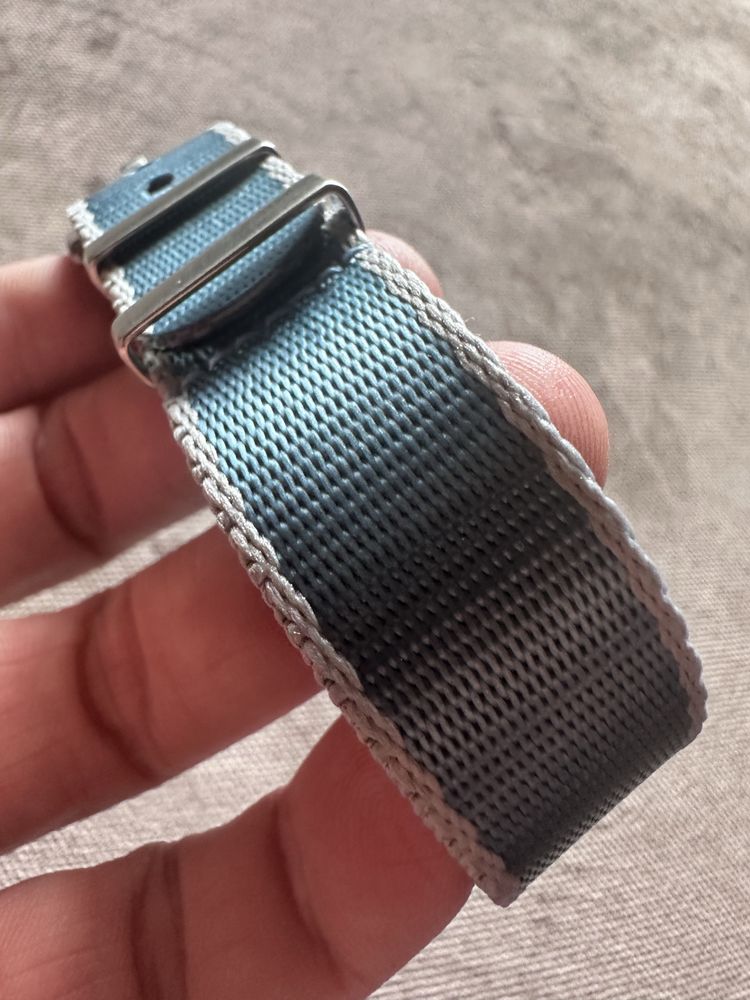 Pasek NATO Premium 20mm Nowy błękitny srebrne błękit