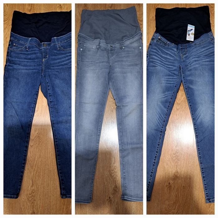 Szare jeansy ciążowe h&m