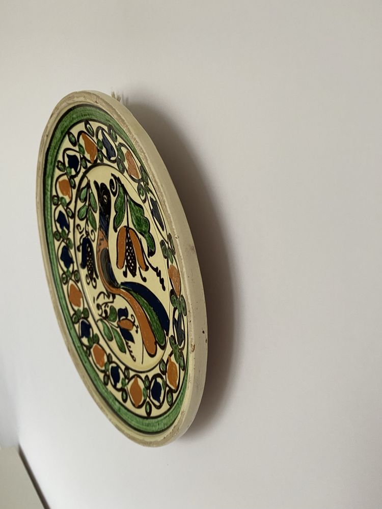 Ozdobny ceramiczny talerz kogut ptak