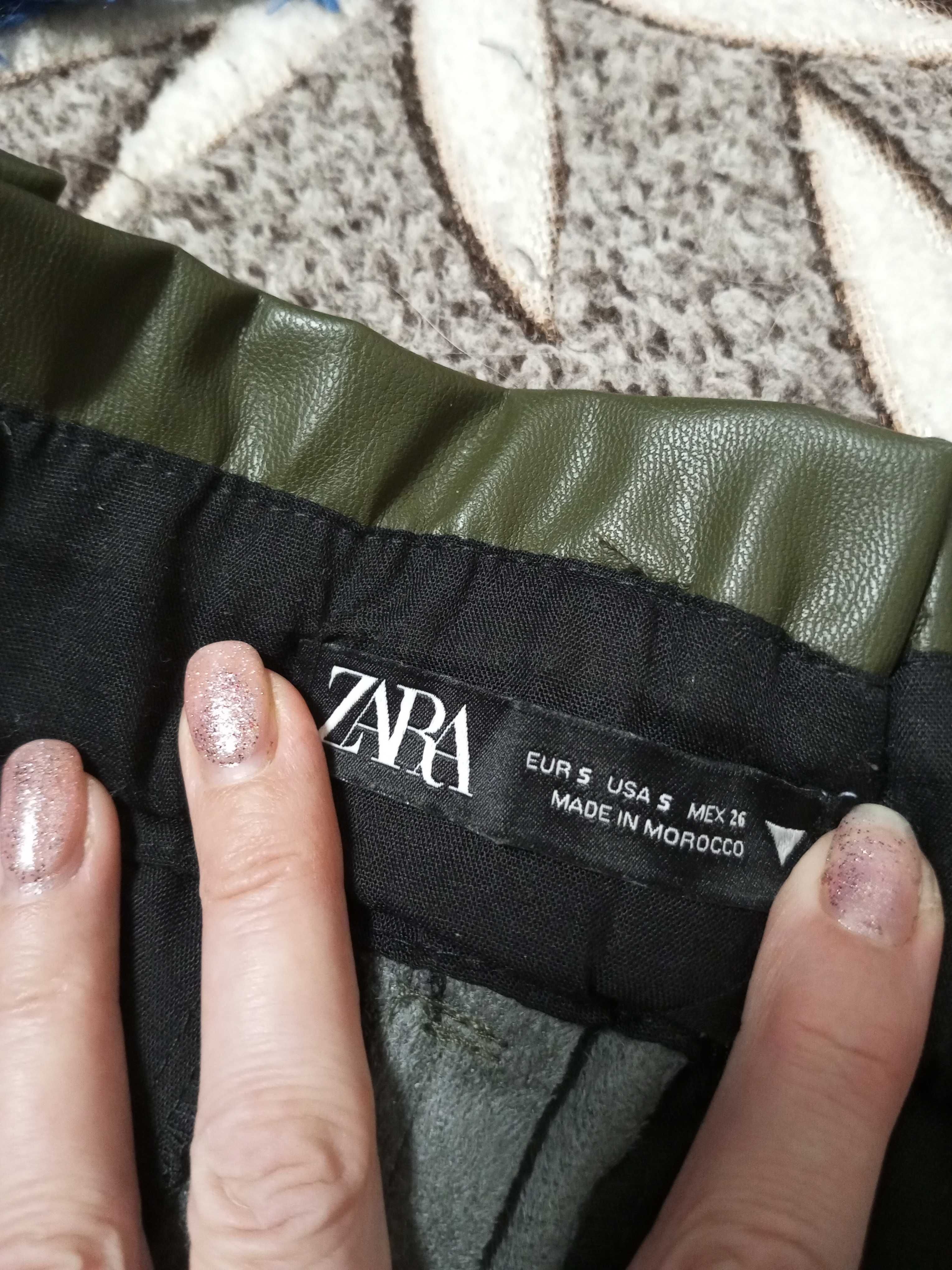 Шорты кожаные Zara женские