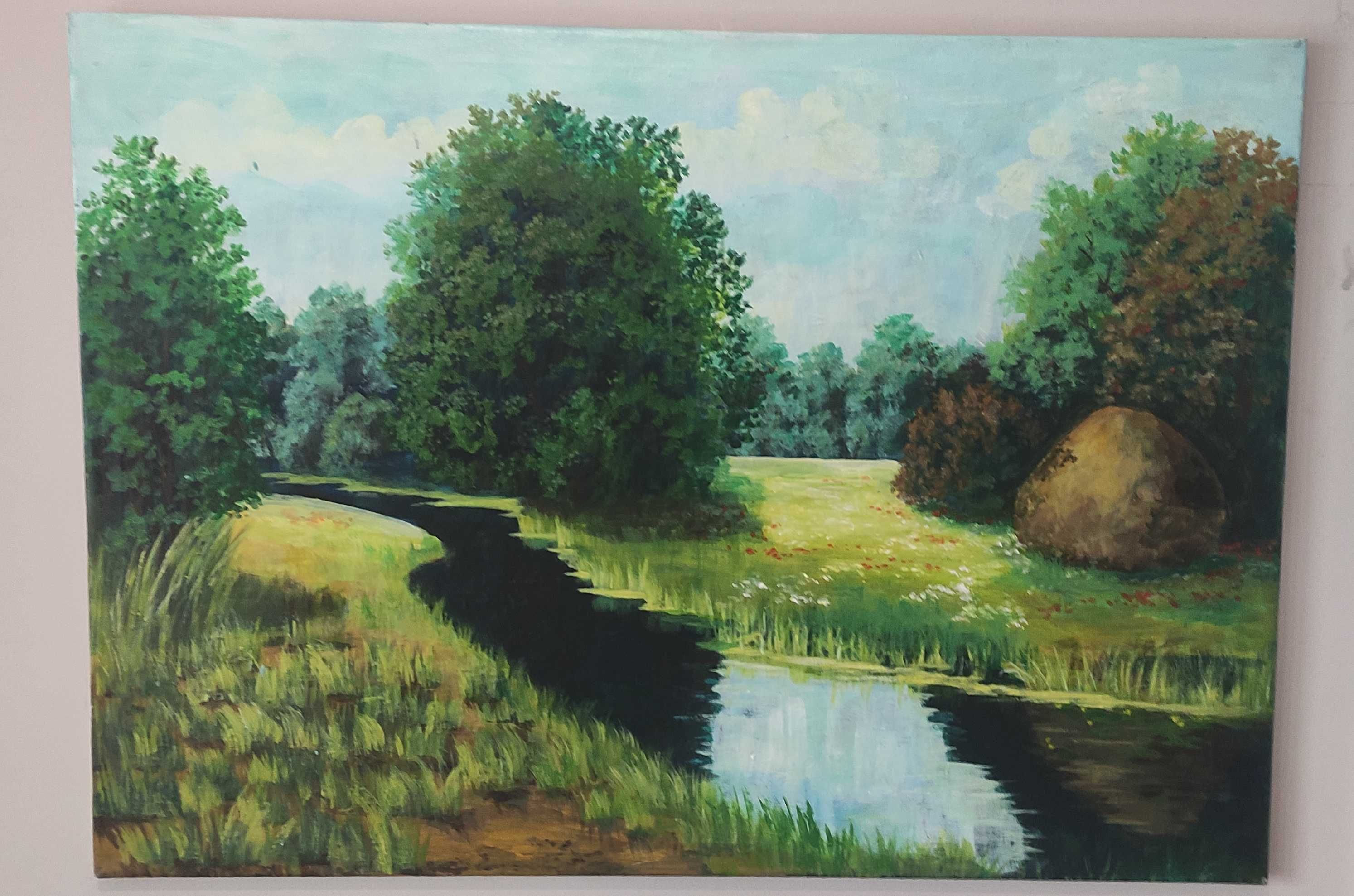 Oryginalny obraz "Natura Latem", akryl, 50x70