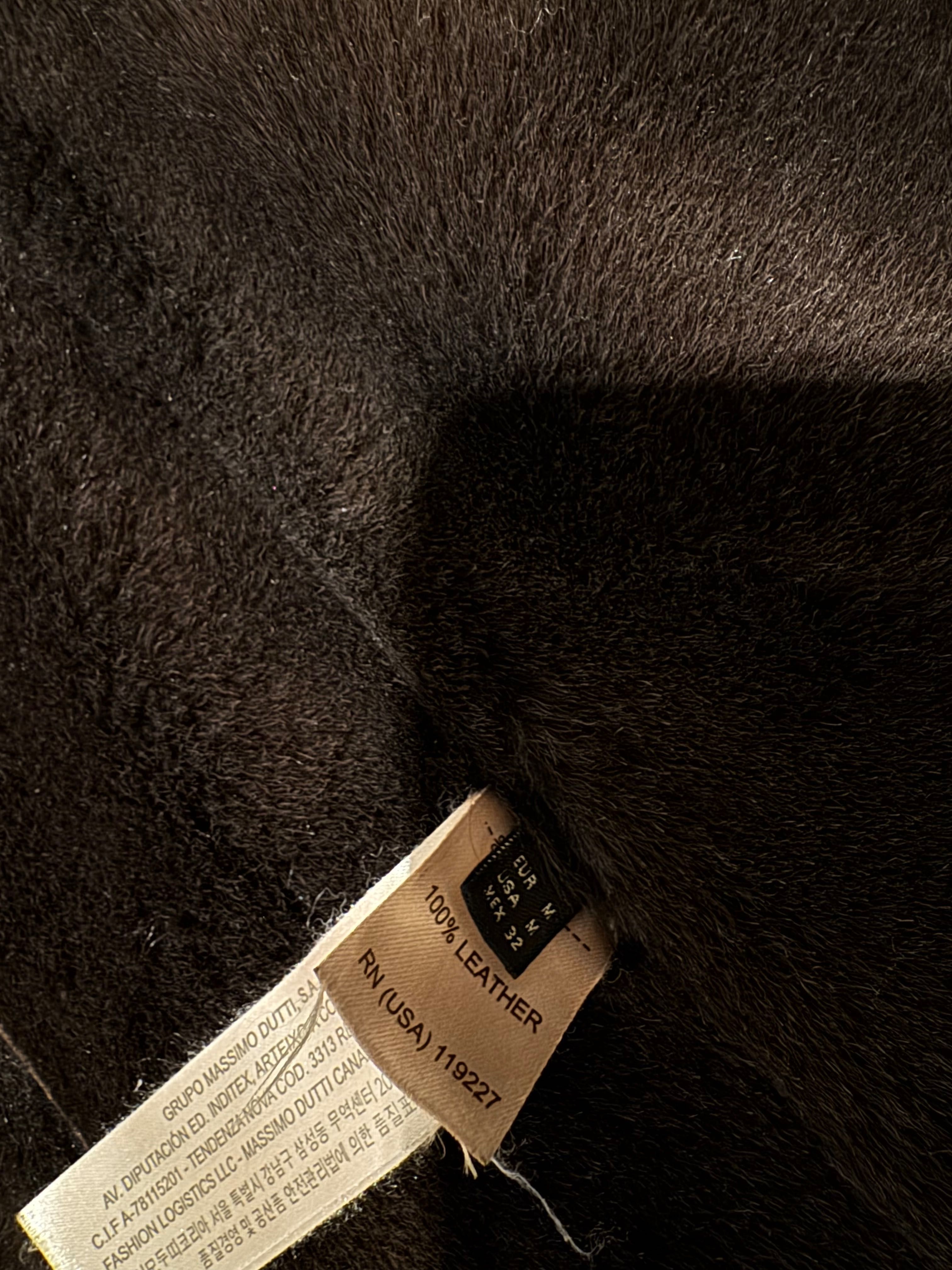 Kamizelka z skóry massimo dutti