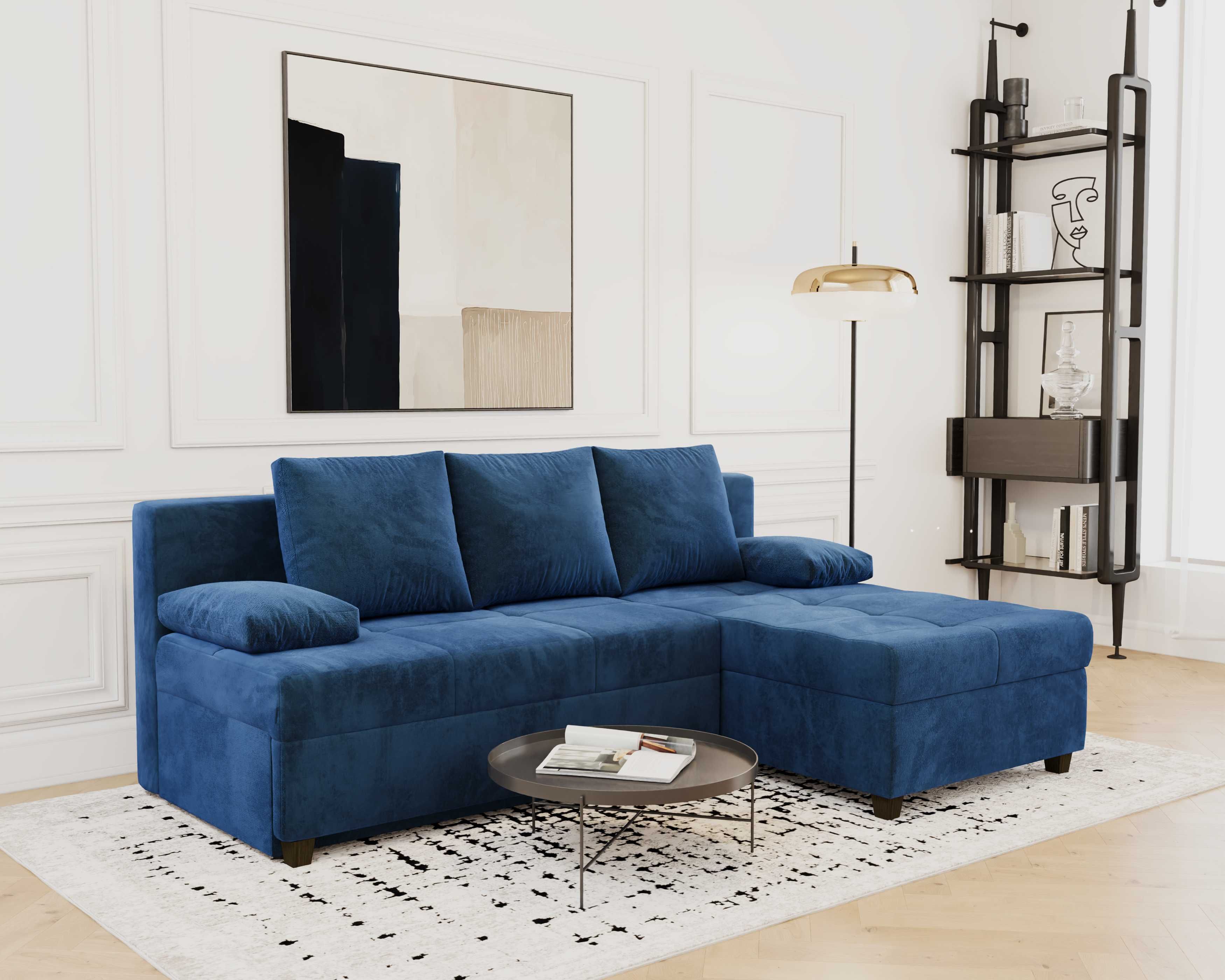Świetny narożnik MINI LUX 2 z funkcją spania pojemnik sprężyny STYLUX