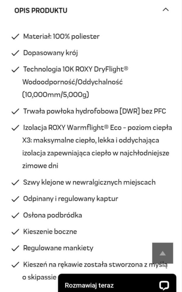 Kurtka narciarska Roxy