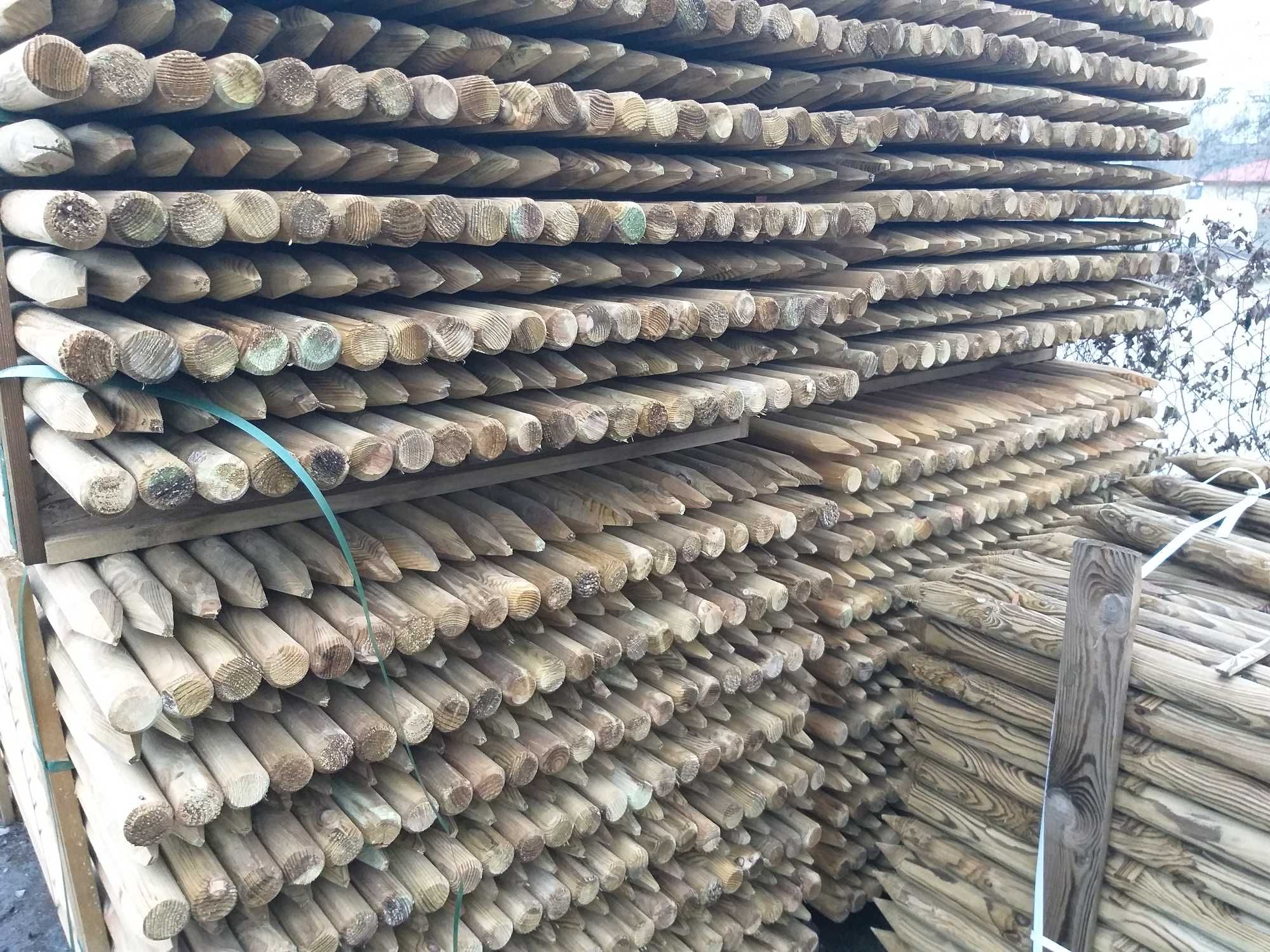 Paliki do drzewek palisada do palikowania 6x250cm WYSYŁKA KAŻDA ILOŚĆ