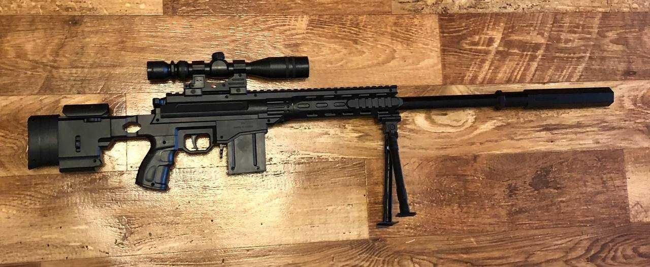 Снайперська гвинтівка AWM 93 см, лазерний прицiл, сошки