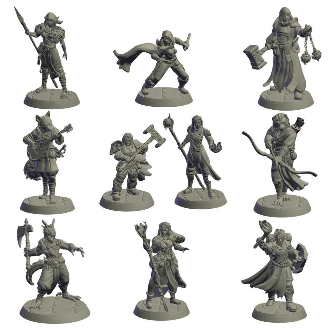 Miniaturas de Resina para RPG - Todos os tamanhos