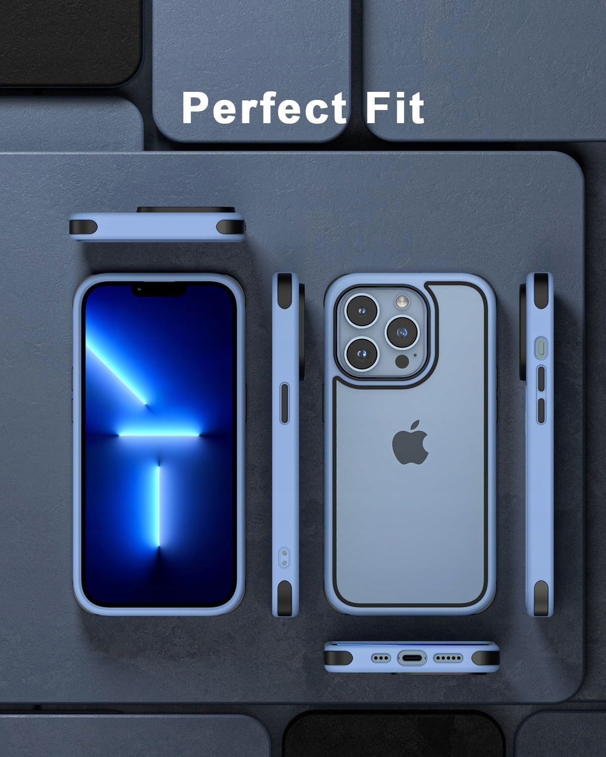 etui do iphone 13 pro crystal clear obudowa z tpu (niebieska/czarna)