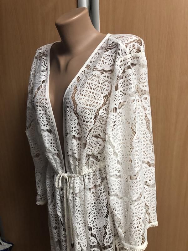 Пляжная белая накидка l-xl