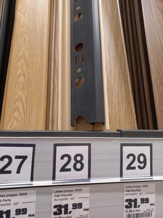 Listwy przypodłogowe dąb paris + łączniki