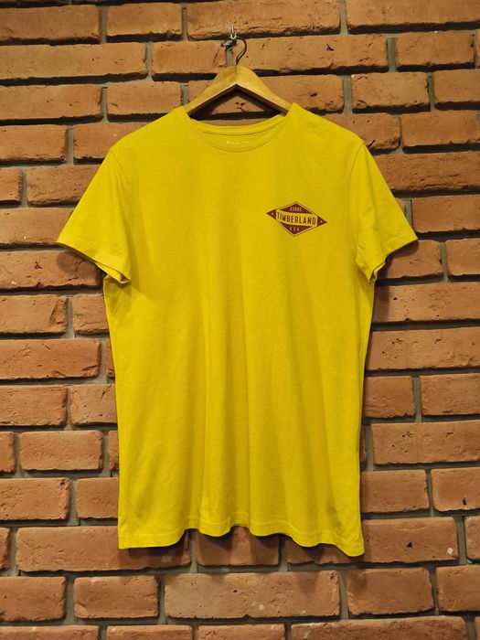 Koszulka Timberland Duże Logo T-Shirt Nadruk Żółta