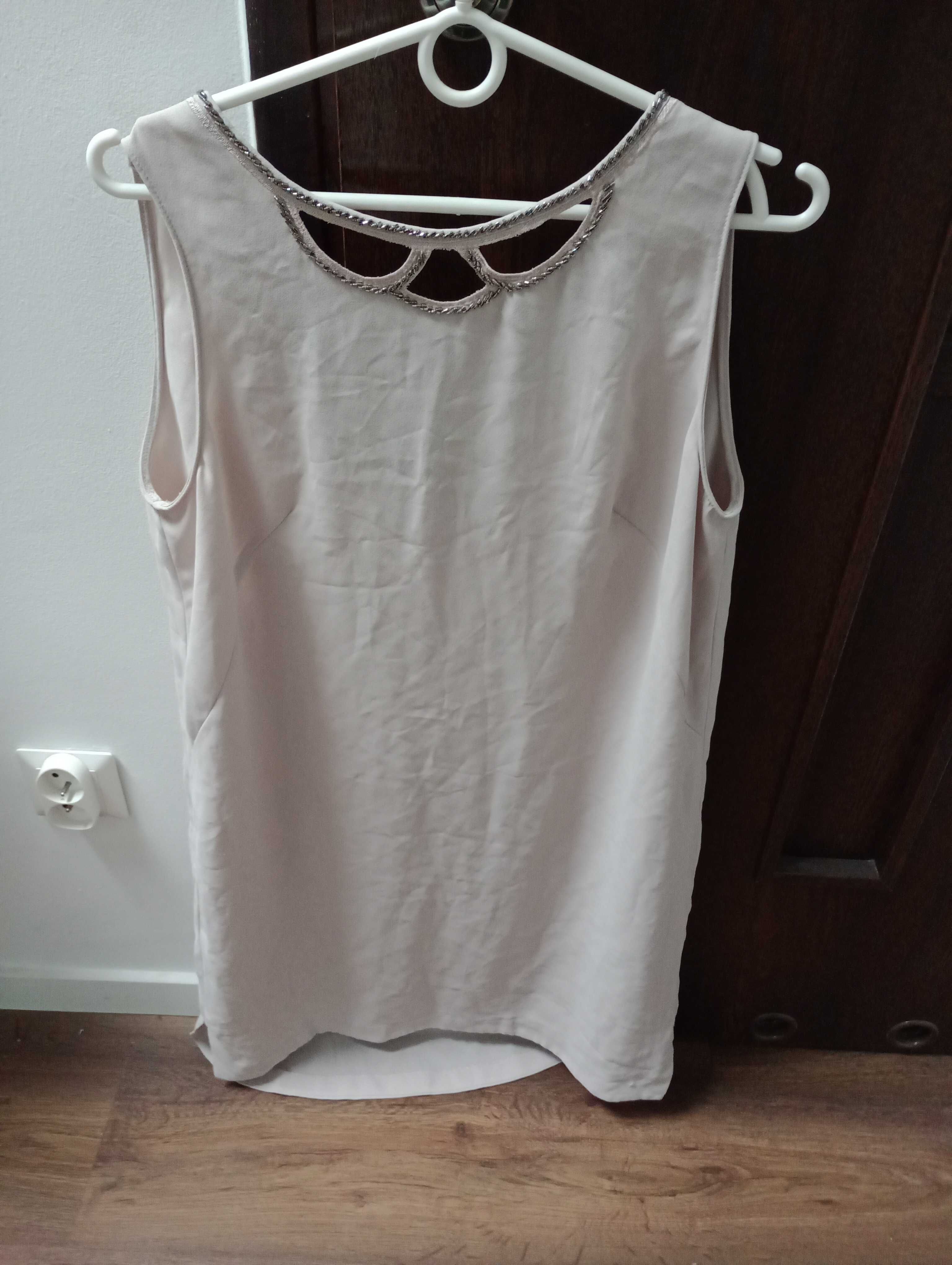 Tunika bluzka sukienka kremowa rozmiar L