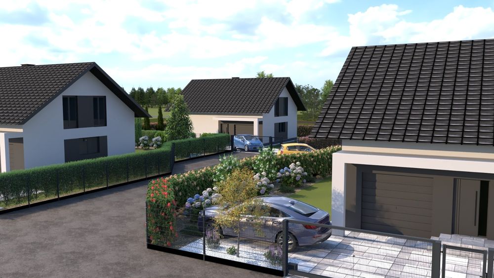 Osiedle domów jednorodzinnych na obrzeżach miasta