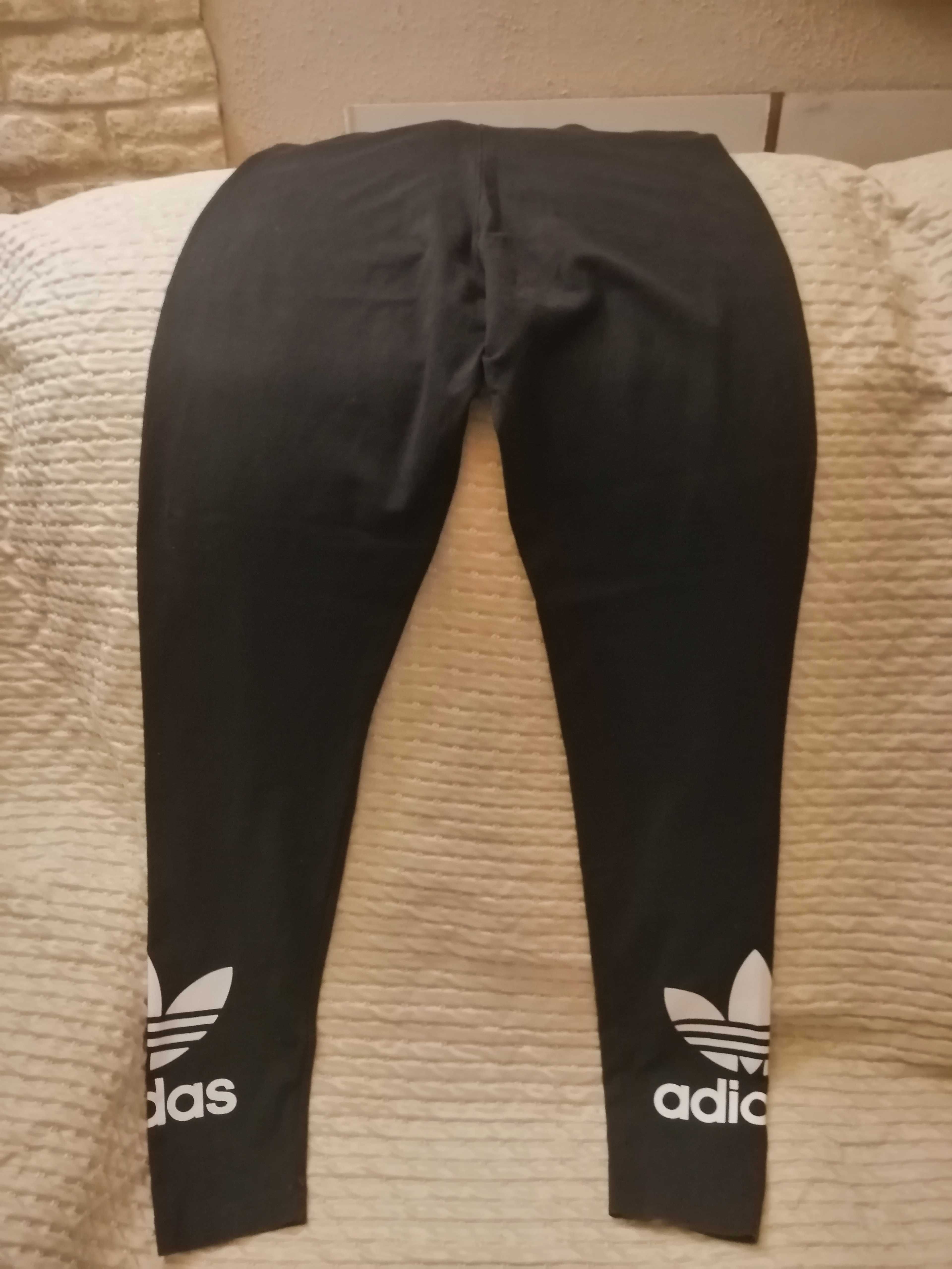 Adidas leginsy damskie S/M kolor czarny bawełna original