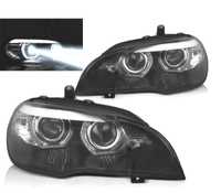 FARÓIS LED AFS PARA BMW X5 E70 07-13 OEM XENON ANGEL EYES 3D PRETO AFS