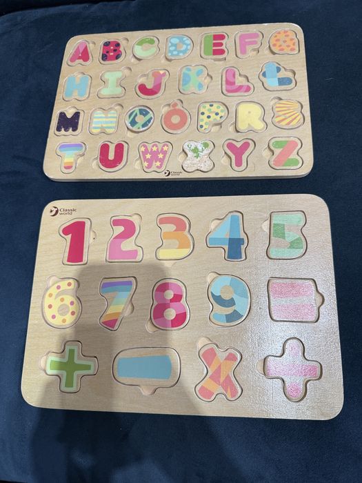 Literki / cyferki drewniane do nauki dla dzieci