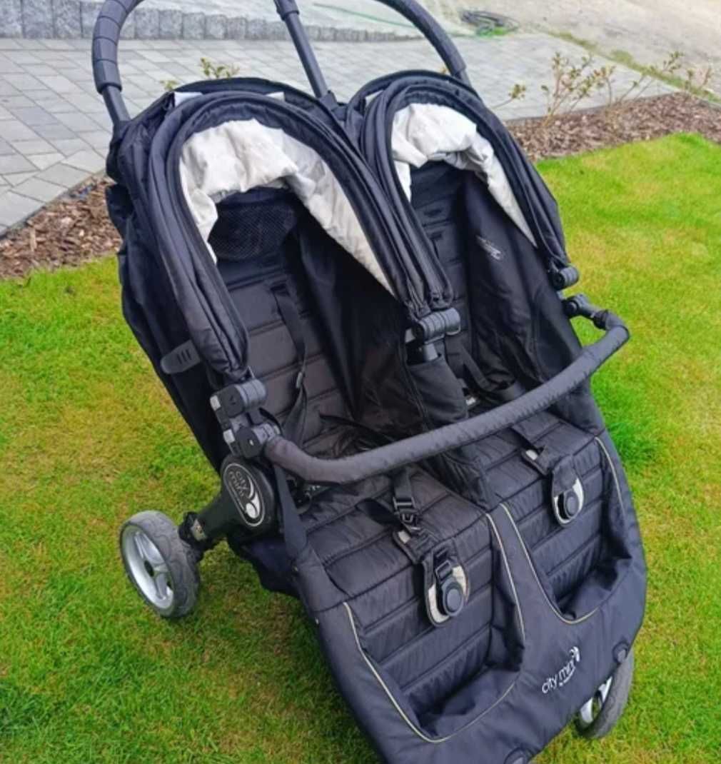 Wózek bliźniaczy city mini double black spacerówka podwójna