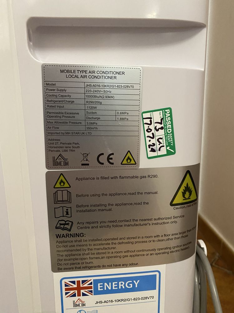 Klimatyzator przenośny HOMCOM 10000 BTU