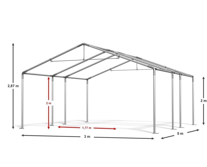 Namiot Magazynowy Handlowy Namiot do Ogrodu 3x5x2m