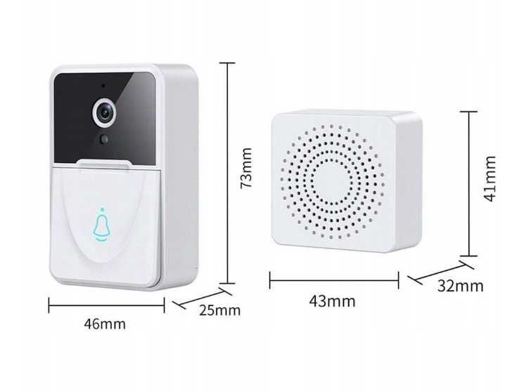 WIDEODOMOFON WiFi Domofon IP Kamera Dzwonek ZESTAW ttst513