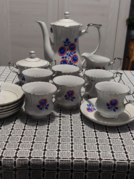 Chodzież Serwis do kawy porcelanowy z PRL