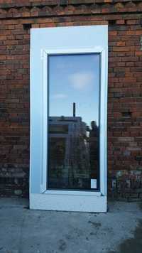Nowe drzwi balkonowe 97x214 szare antracyt pcv potrójna szyba DOWÓZ