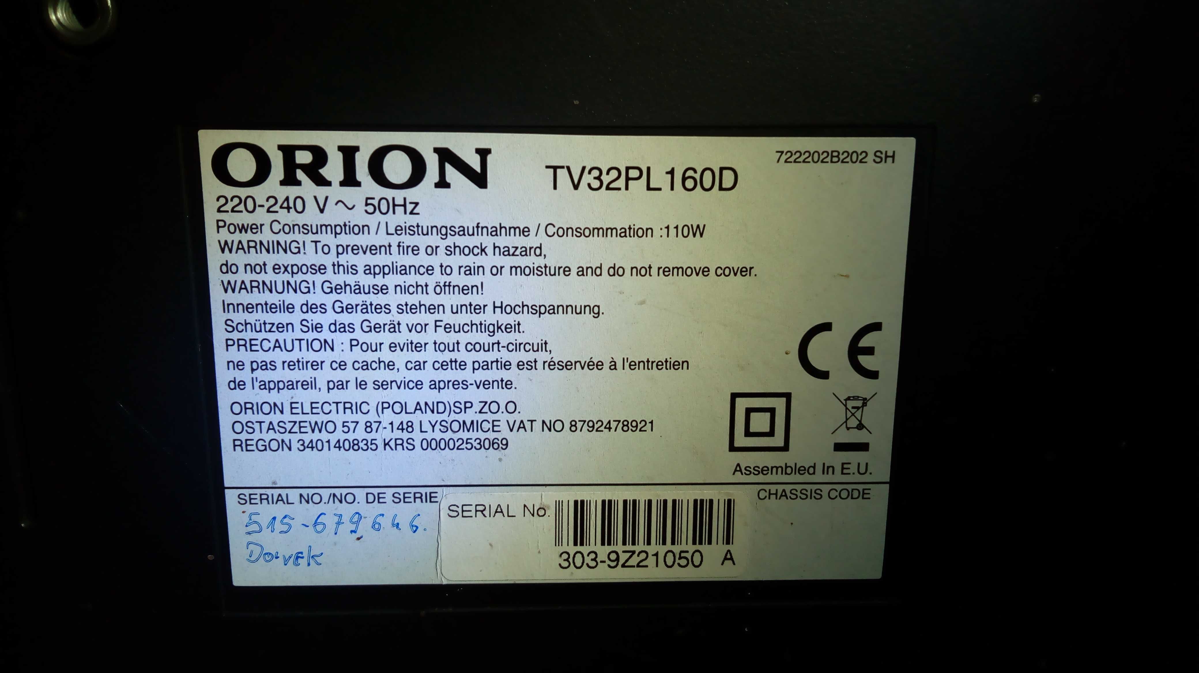 Telewizor Samsung Panasonic Orion na części