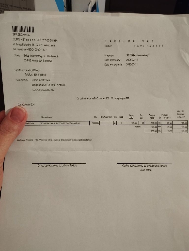 Podstawka chłodząca PS5