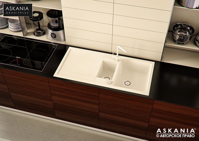 Кухонная Гранитная Мойка ASKANIA BLANCO 100, ВСЕ Цвета