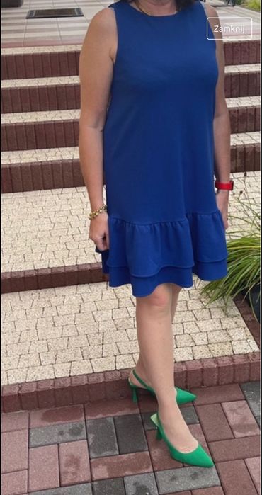 Chabrowa sukienka,falbany