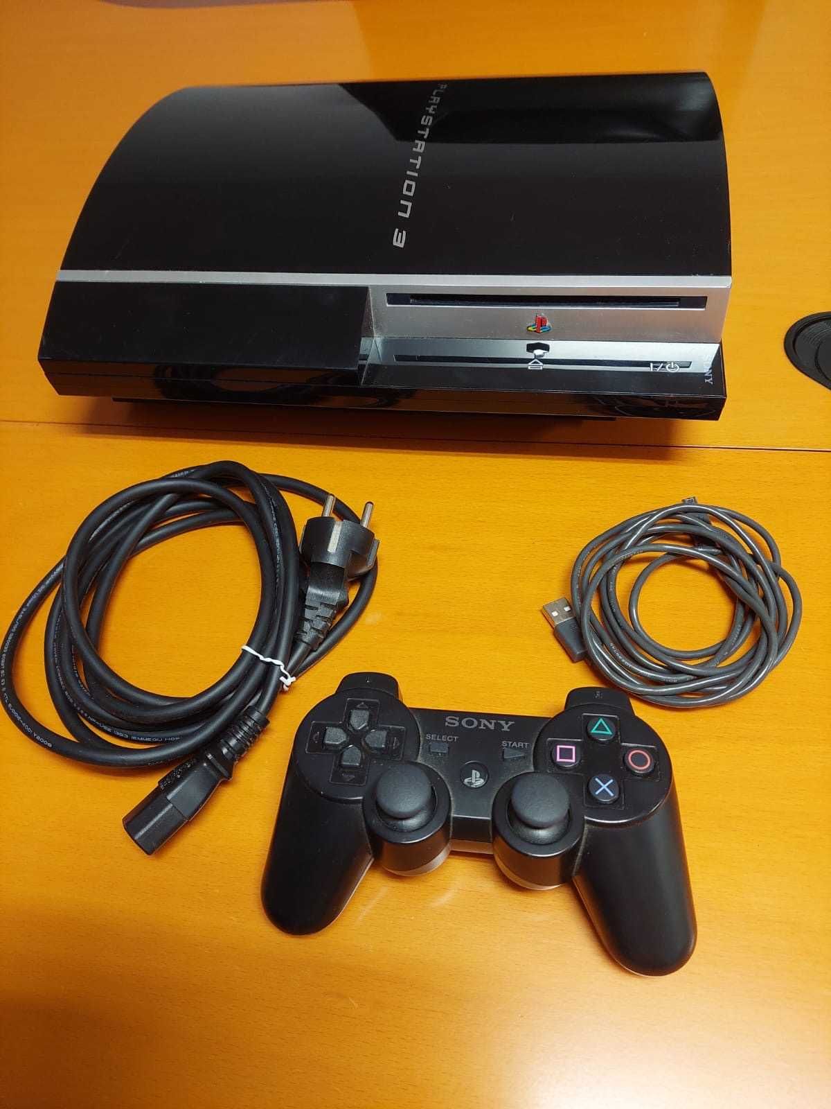 Playstation 3 Fat - 80 Gb + DualShock + 2 jogos